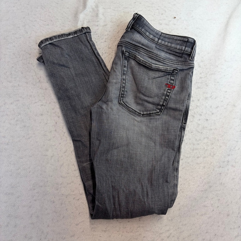 Diesel 1979 Sleenker Jeans Mens 32 Gray Skinny Fit Distressed Made In Italy